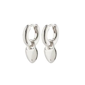 PILGRIM SOPHIA RECYCLED HEART HOOP EARRINGS - 11MM - SILVER PLATED - BRAND NEW